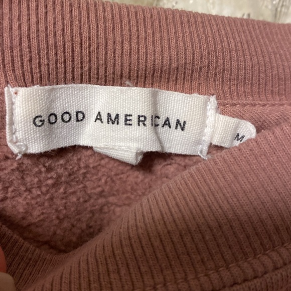 Good American Mauve Cropped Sweatshirt Size 3 Medium - Picture 2 of 3